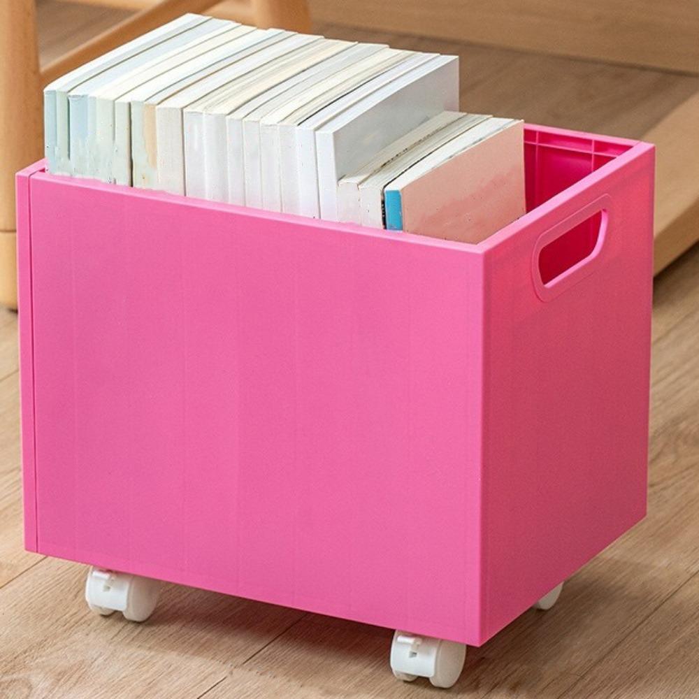 with Pulley Wheels Book Sorting Box Stackable Storage Organizer Clothes Storage Box  Student Desk
