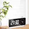 LED Digital Alarm Clock Portable Mirror for Table Home Decoration White