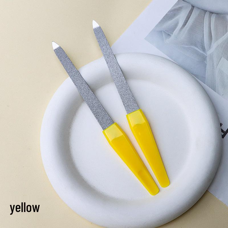 Doppelseitige Nagelfeile aus Edelstahl mit Kunststoffgriff zum Formen und Polieren