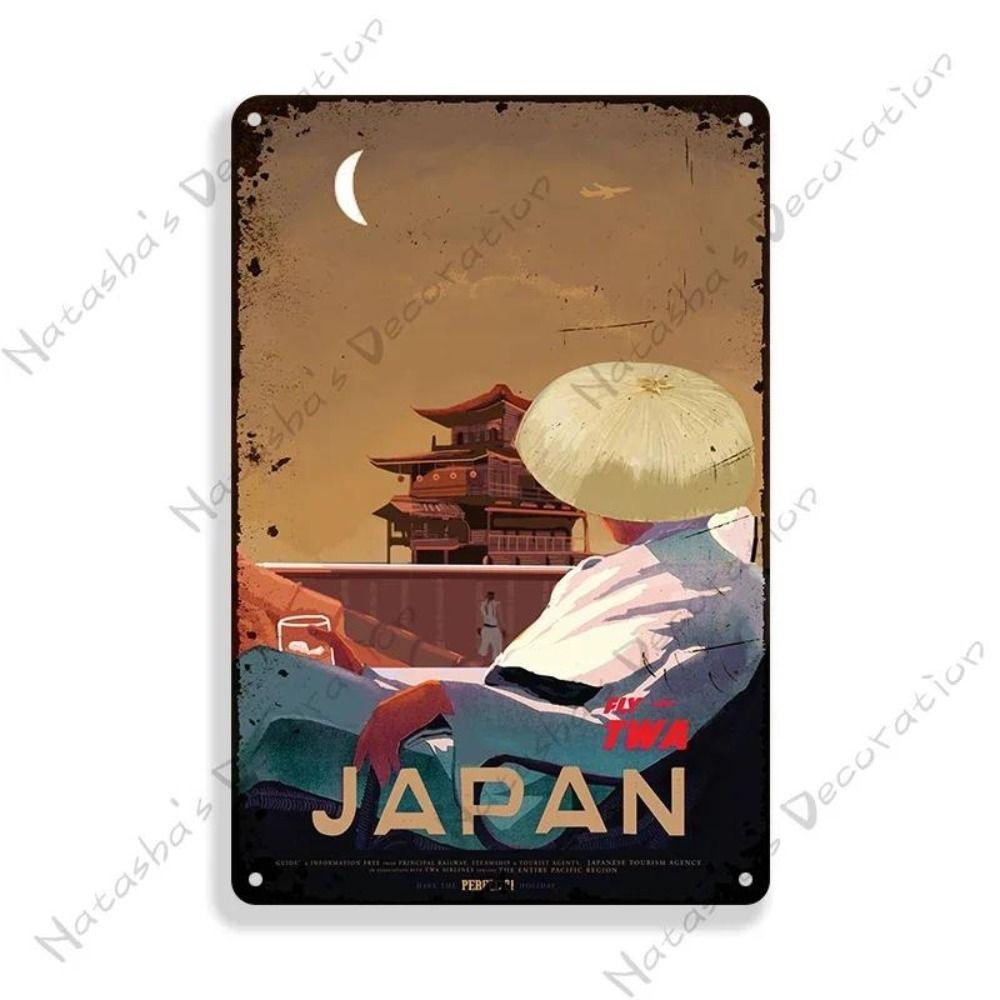 Metal Poster Japanese Ukiyo-e Retro Wall Art Vintage Home Bar Cafe Decor