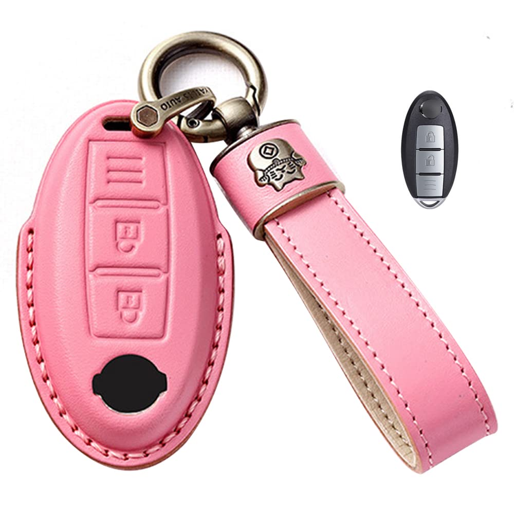 

[LETINGFAR] Чехол для ключа Nissan Smart Key Чехол-обложка для ключа NISSA-3H-LEA-3J-ZX-43 розовый