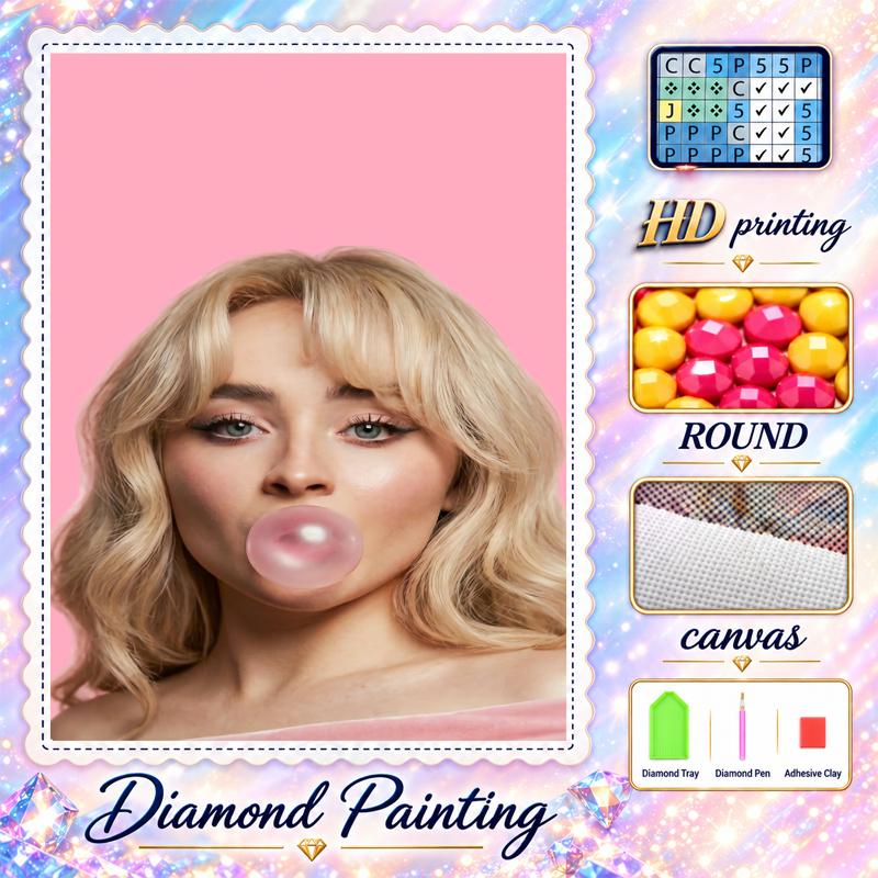 Sabrina Carpenter Diamond Painting Kit 5D Full Drill DIY Diamond Mosaic Wall Art Home Decor