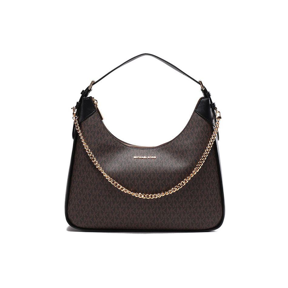 

Michael Kors Wilma Classic Monogram Shoulder Bag Women Handbags Brown 30R3G3WH3B-BROWN-BLK Basic Set (Bag+Dust Bag)
