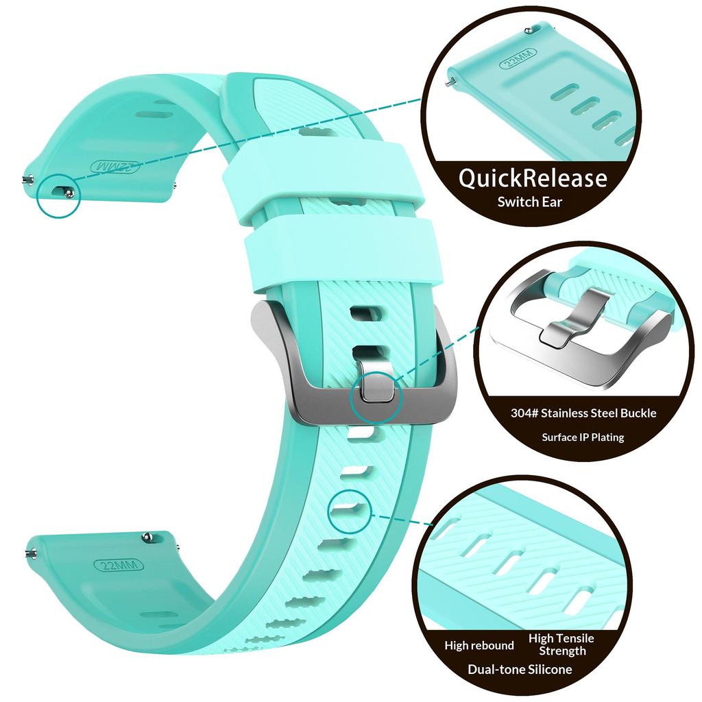 22-мм твіловий ремінець для годинника Huawei Watch GT 6/5/5 Pro/4 46 мм, двоколірний силіконовий ремінець, швидке зняття