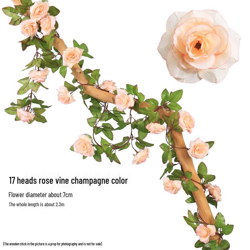 Rattan Vine Decorative Fake Leaves for Ceiling and Pipe Covering