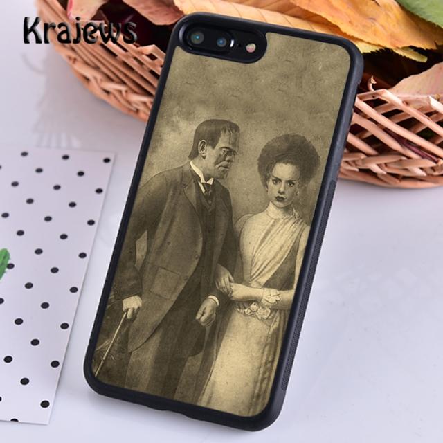 Krajews Bride of Frankenstein Phone Case Cover For iPhone 16 15 SE2020 14 6 7 8 plus 11 12 13 pro max coque Shell Fundas