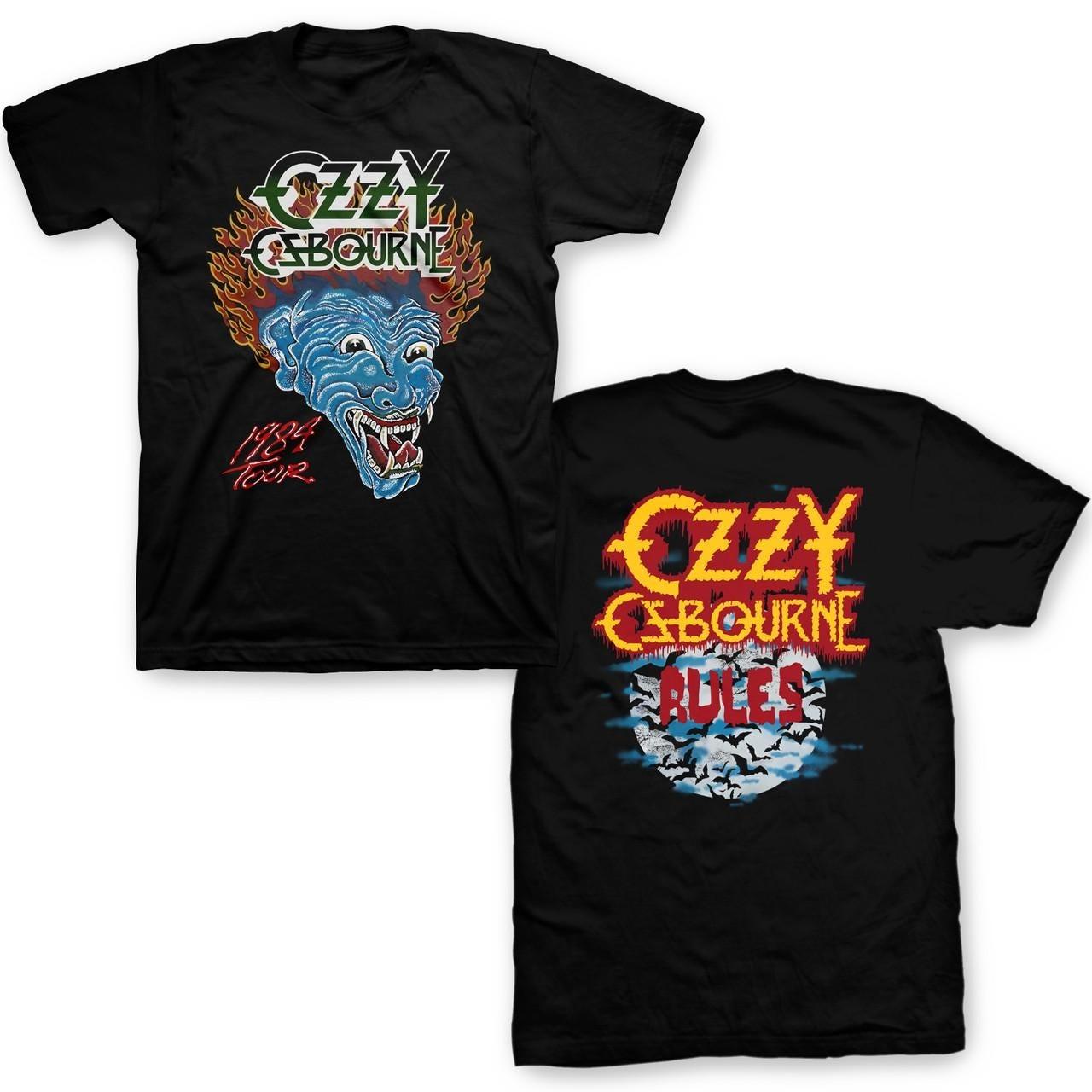 Ozzy Osbourne Blue Demon T-Shirt Summer Men s and Women s Loose and Breathable T-shirt Top S