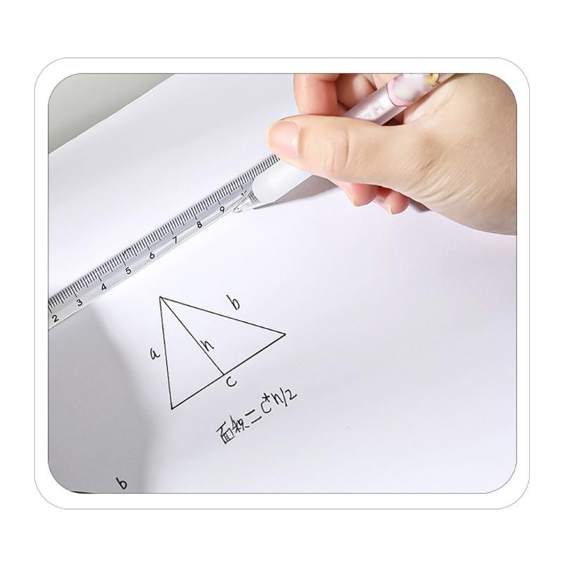 20cm Simple Transparent Triangle Straight Rulers Accurate Student Stationery Scale on Both Side Office School Supplies