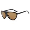 Retro Pilot Style Sunglasses for Men Women UV400 Protection Black Frame Brown Lens Fashion Shades for Driving Outdoor Activities