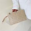Fashion Straw Weaving Clutch Bag Solid Woven Coin Purse Beach Wallet for Women Daily Use with Phone And Money Slots Card Holder