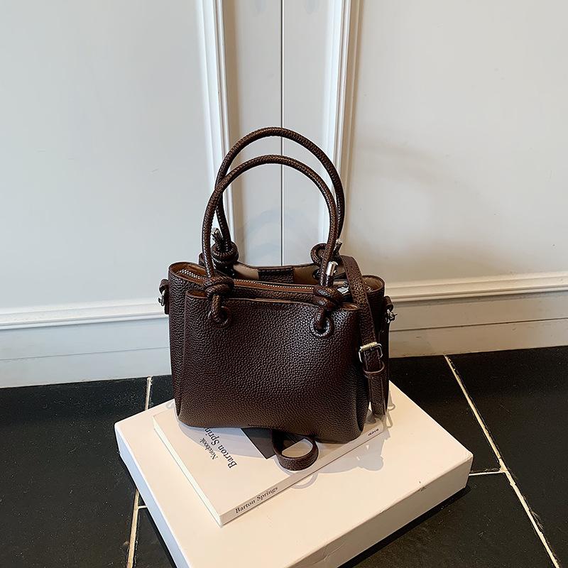Retro niche handbag bag women's new trendy simple casual shoulder bucket bag versatile messenger bag