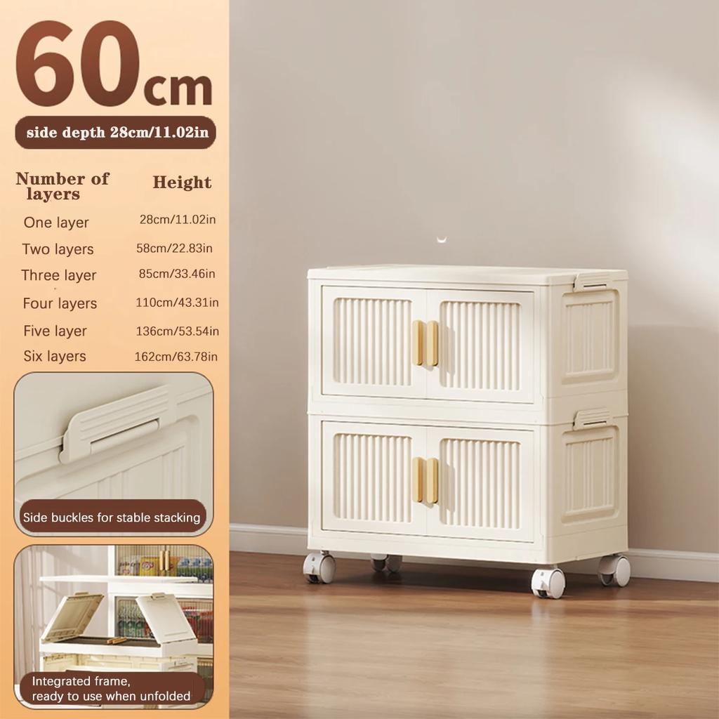Skládací úložná skříňka 1-6 polic s kolečky Velkokapacitní úložná skříň Úložný box Organizér na oblečení Úložný kontejner