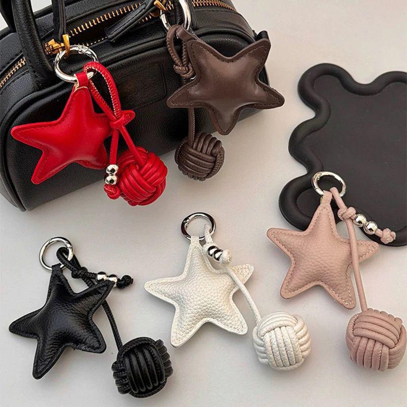 Mode PU Leder Stern Ball Stern Tasche Anhänger Rucksack Anhänger Für Frauen Taschenzubehör