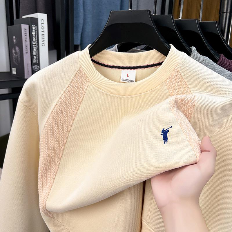 Men's Autumn 2025 Long-Staple Cotton Drop Shoulder Hoodie - Trendy Loose Fit, Long Sleeve