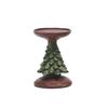 Christmas Tree Candle Holders Vintage Resin Christmas Tree Figurine Pillar Candle Stand for Home Mantel Fireplace Decor