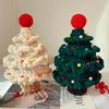Hand Woven Christmas Tree Ornament Finished Crochet Christmas Tree Christmas Gift for Women Girls Desk Accessories