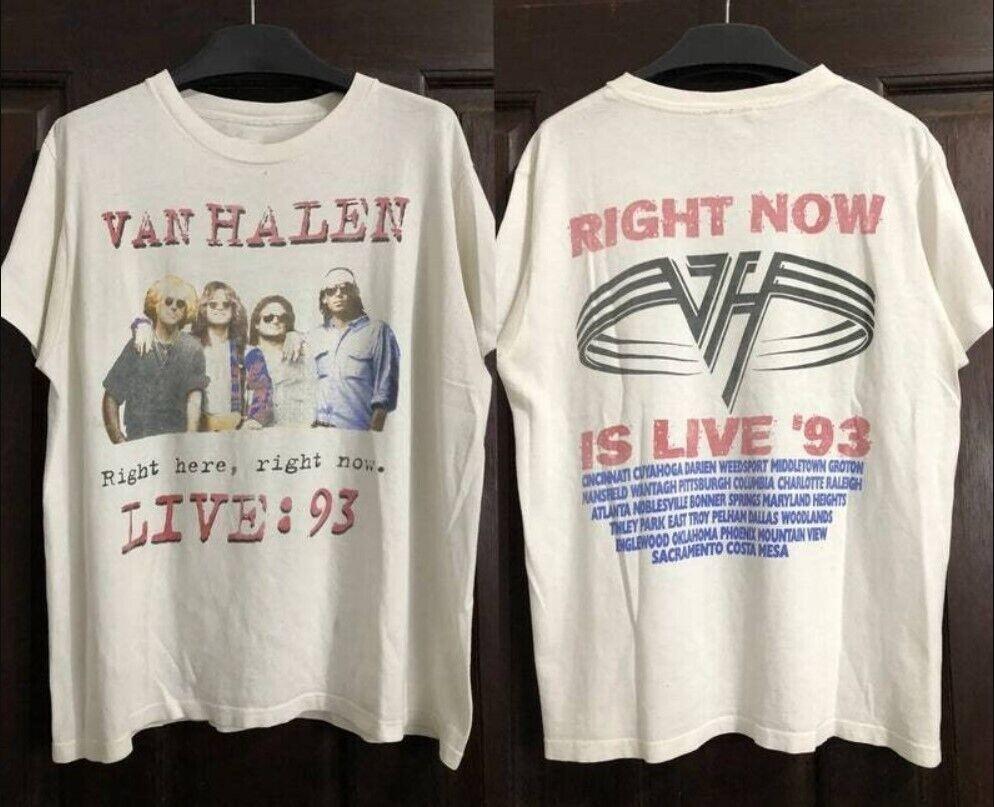 

S054 - Футболка с принтом Van Halen Тур 1993 Музыкальная футболка Унисекс Подарок для всех фанатов Унисекс Футболка XXL