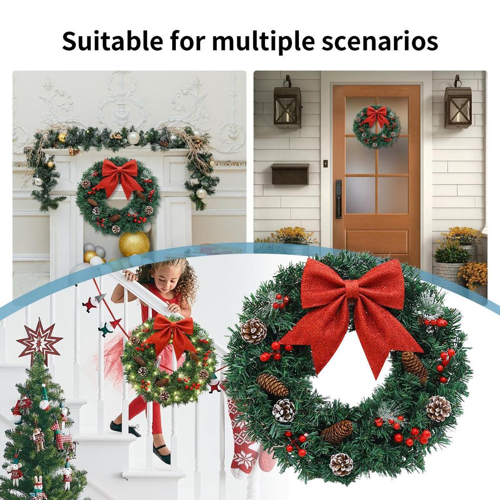 Christmas Wreaths For Front Door Fence Holiday Wreath Charming Christmas Decoration For Farmhouse Window Kitchen Fireplace Wall