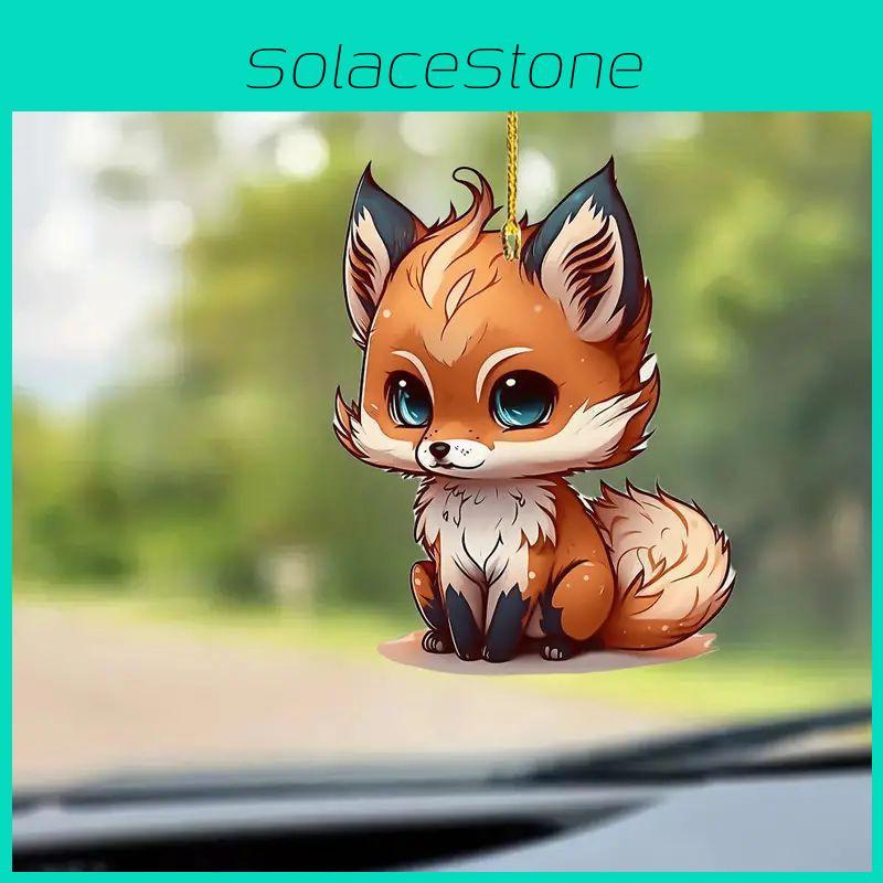 Niedlicher Acryl-Fuchs Auto-Innendekoration Hängeanhänger Charmantes Geschenk für Fuchs-Liebhaber