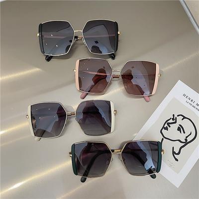 Lunettes de soleil carrées surdimensionnées de luxe pour femmes, vintage, grande monture, verres dégradés, lunettes de soleil à la mode, lunettes UV400