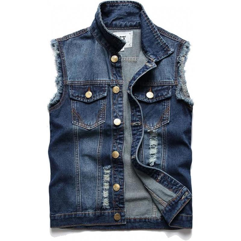 Z 95771 Casual Sleeves Denim Vest Korean Denim Vest