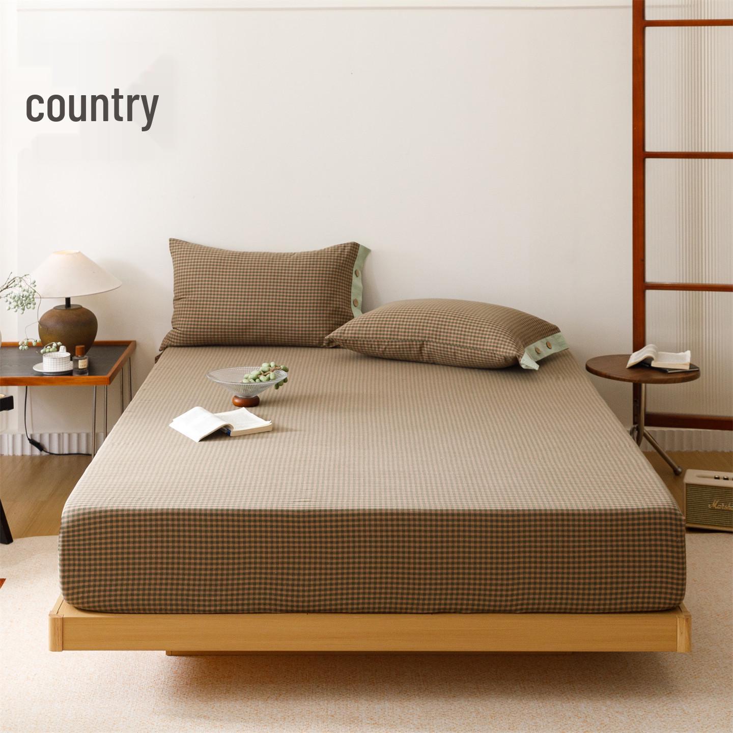 Cotton Fitted Sheet: Soft, Skin-Friendly, Moisture-Absorbing, Sweat-Wicking, Machine Washable Mattress Protector 90x200cm Fitted Sheet