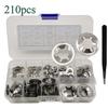 210pcs 304 Stainless Steel Retaining Rings & Belleville Washers Set (M2-M12) with Tweezers