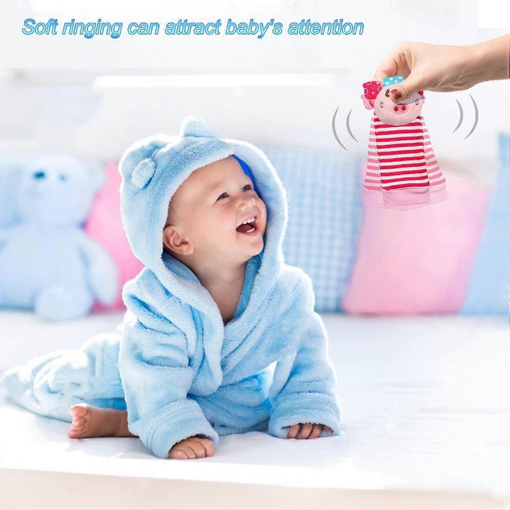 Baby Rattle Toys Soft Foot Finder Socks Wrists Rattles Ankle Leg Hand Arm Bracelet Acivity Rattle Baby Present Essentials for Baby(A)