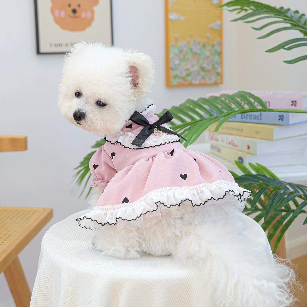 Cute Dog Princess Dress Breathable Dog Fluffy Skirt Stylish Pet Puppy Clothing  Birthday Party