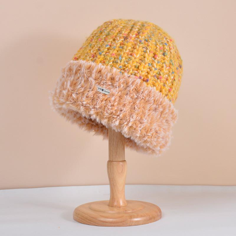 

Cozy Winter Knit Hat For Women No Brim Lightweight Plush Beanie For Cold Weather жовтий