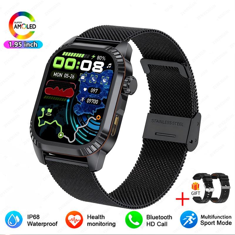 Military Grade Outdoor GPS Smart Watches Men Compass Heart Rate BT Call LED Flashlight IP68 Waterproof Swim Smartwatch New
