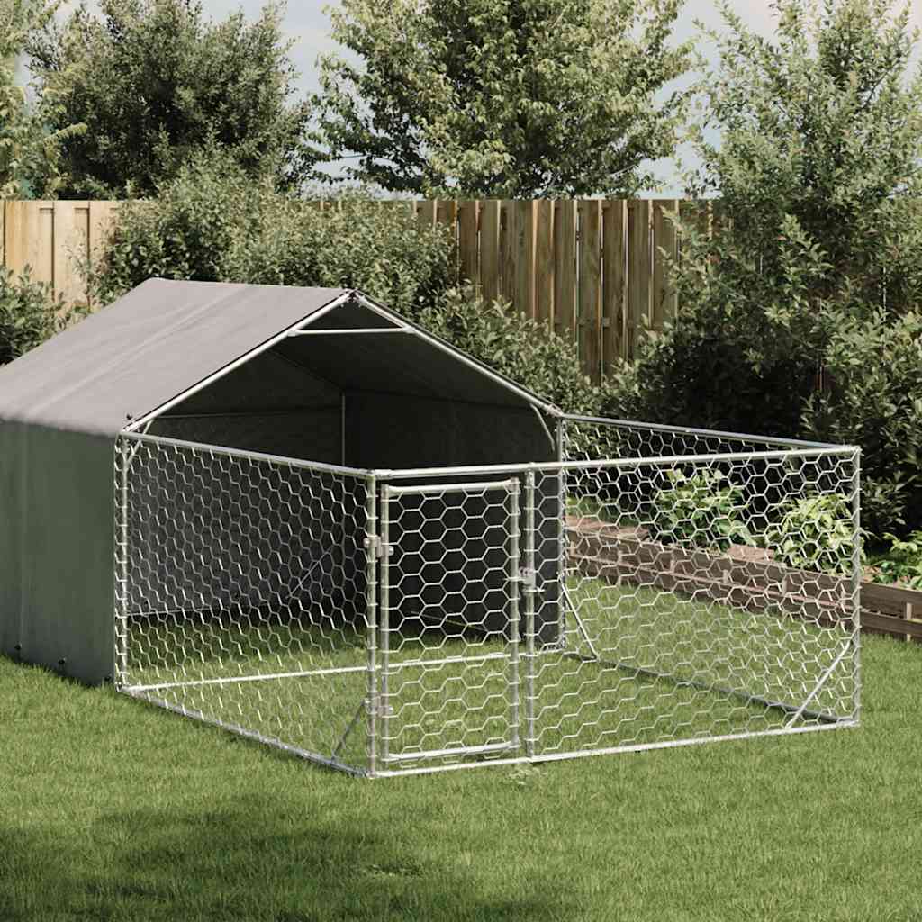 Cușcă exterioară pentru câine cu loc de joacă 5x2x1,5 M Oțel galvanizat