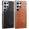Crocodile Pattern Real Genuine Cow Leather Magnetic Case for Samsung Galaxy S24 S25 S26 Ultra Magsafe Shell