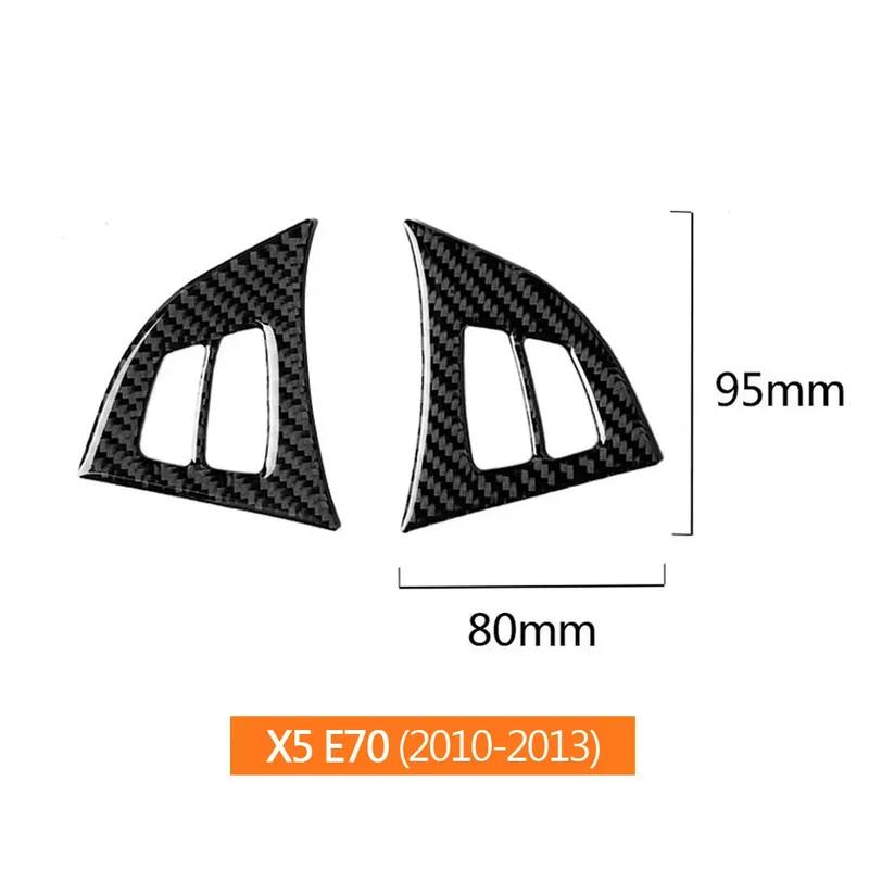 New Car Interior Accessories Carbon Fiber Steering Wheel Button Frame Trim For BMW X5 E70 2010 2011 2012 2013 Car Accessories