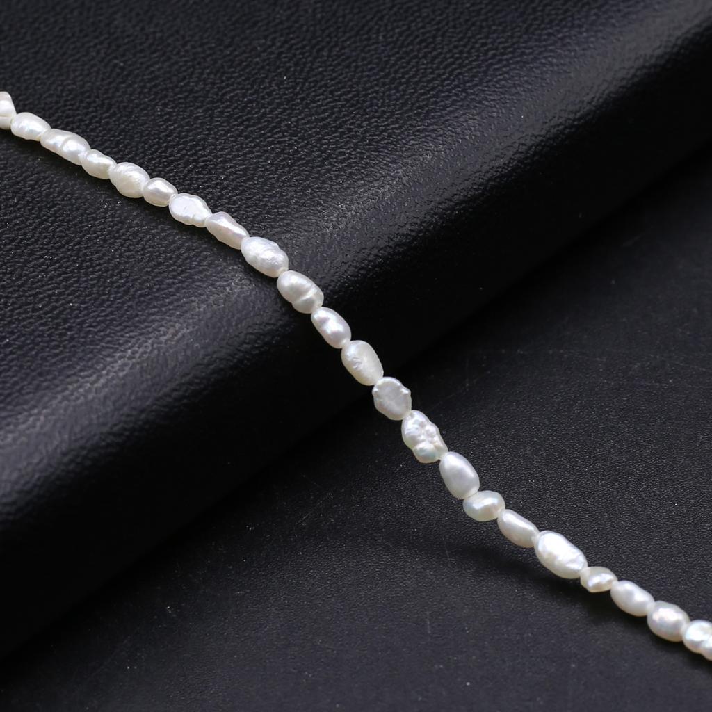 1String, Luxury Natural Freshwater Pearls, 2-3mm, White Nugget Pearl Beads for Jewelry Making DIY Crafts, Wedding Gift for Women, 36cm