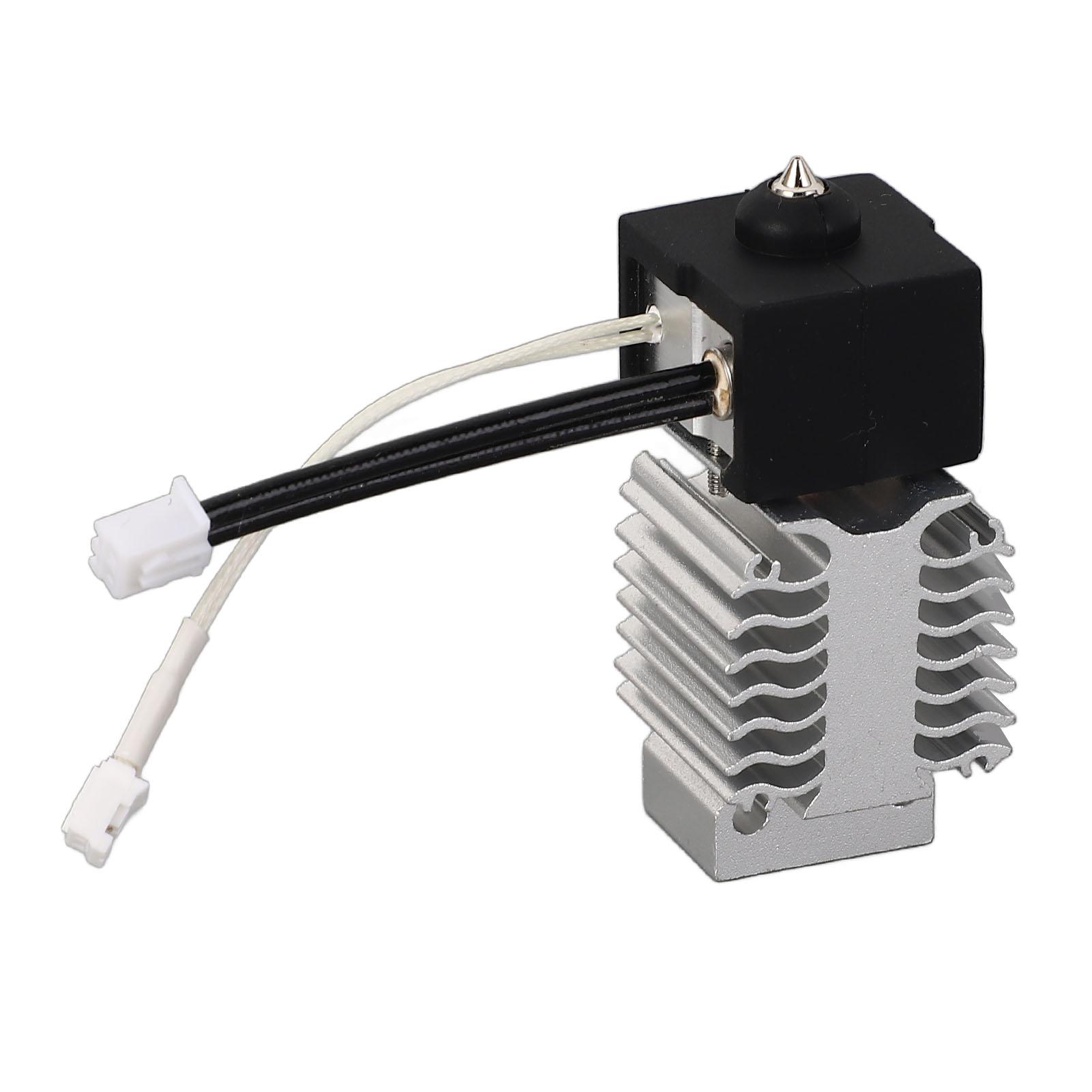 

3D Printer Ceramic Heating Block Kit Bimetal Throat Tube 0.4mm Copper Plated Nozzle 3D Printer Hotend Kit for Ender 3