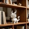 Layered Dragon Mane Sculpture 3D Printed Qilin Statue, Traditional Chinese Mythical Beast Figurine, Auspicious Customizable White Base Decoration