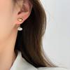 French Geometric Oval Metal Contrast Stud Earrings Personality Earring One Style Two Wear for Women Girls Jewelry Party Holiday