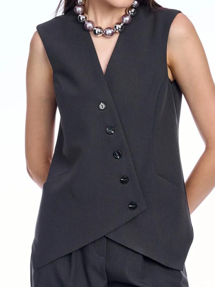 Women's Classic Asymmetrical V-Neck Vest