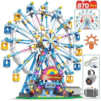 City Friends Roda Gigante Giratória Blocos de Construção Tijolos Elétricos com Luz Brinquedos para Crianças Presentes de Natal