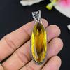 Citrine Gemstone Handmade 925 Sterling Silver Jewelry Pendant 2.13" KG-126