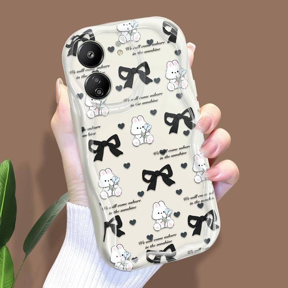 Cute Cartoon Pattern Cream Texture Casing Wavy Edge Soft Silicone Cover Phone Case for Xiaomi Redmi