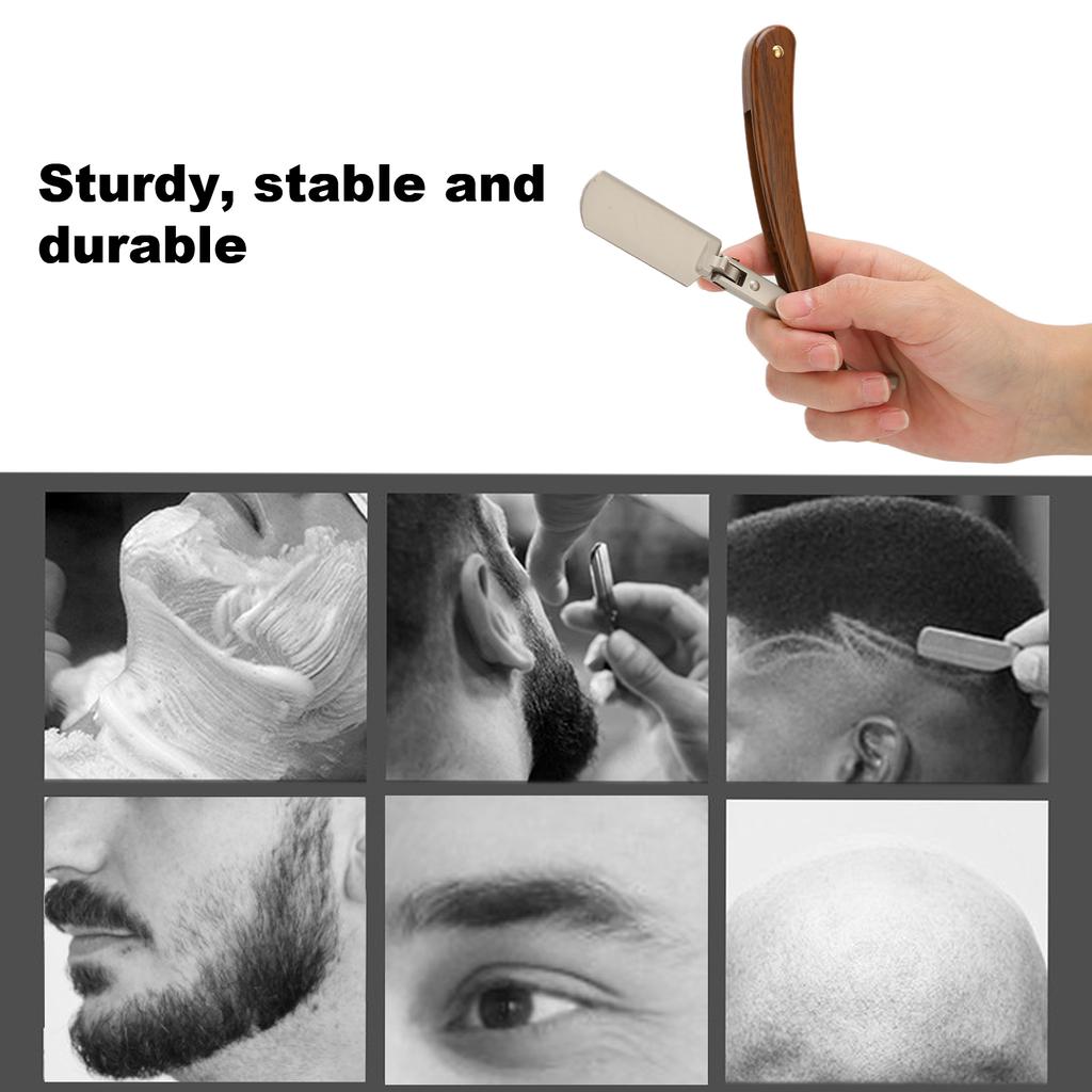 Straight Razor Plastic Zinc Alloy Sturdy Durable Safe Nonslip Streamline Lightweight Barber Razor for Home Barber Shop