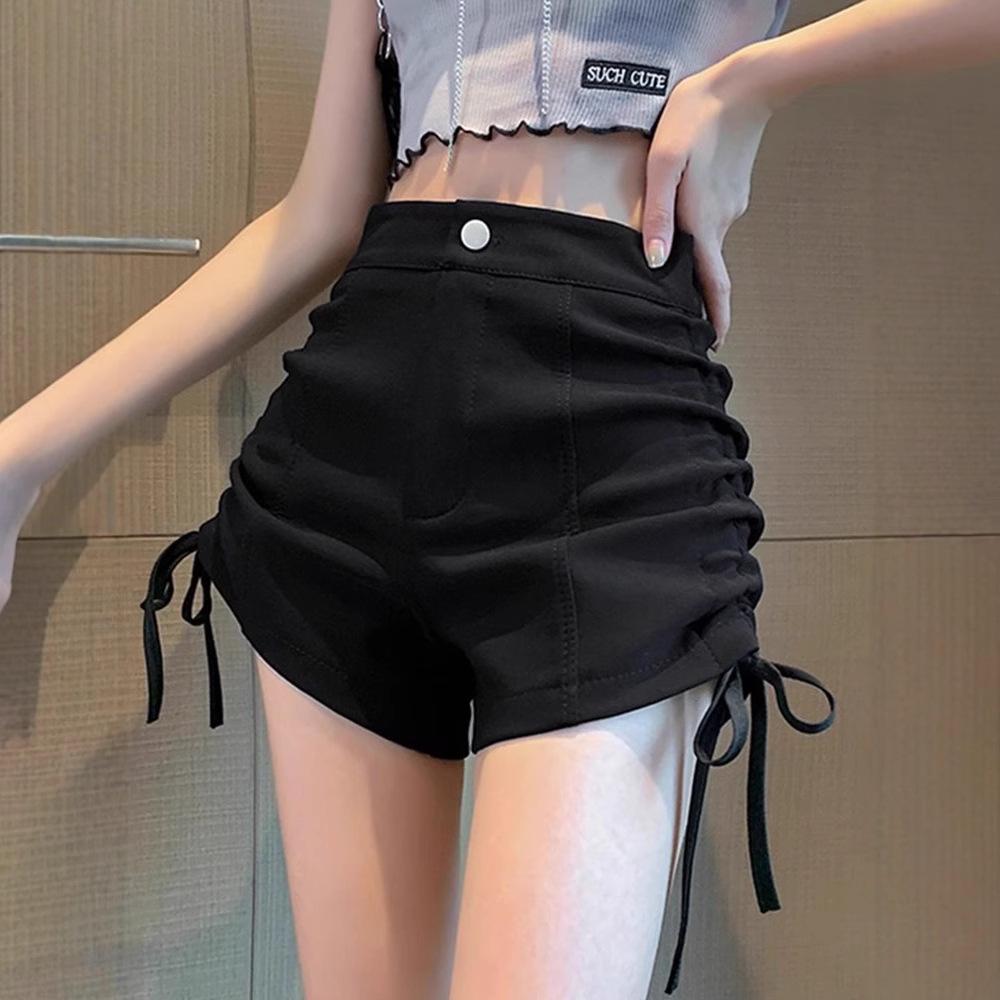 

Design Sense Women s Slimming High Waist Drawstring Shorts - Versatile, Petite-Friendly, Wide-Leg Hot Pants for Summer & Autumn XS [70-80 kg]