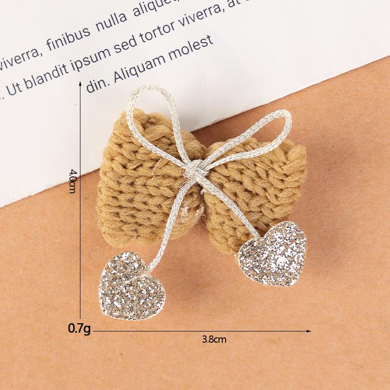 Milk Coffee Bow-Tie Bunny Ear Fabric Patch for DIY Children's Clothing Accessories