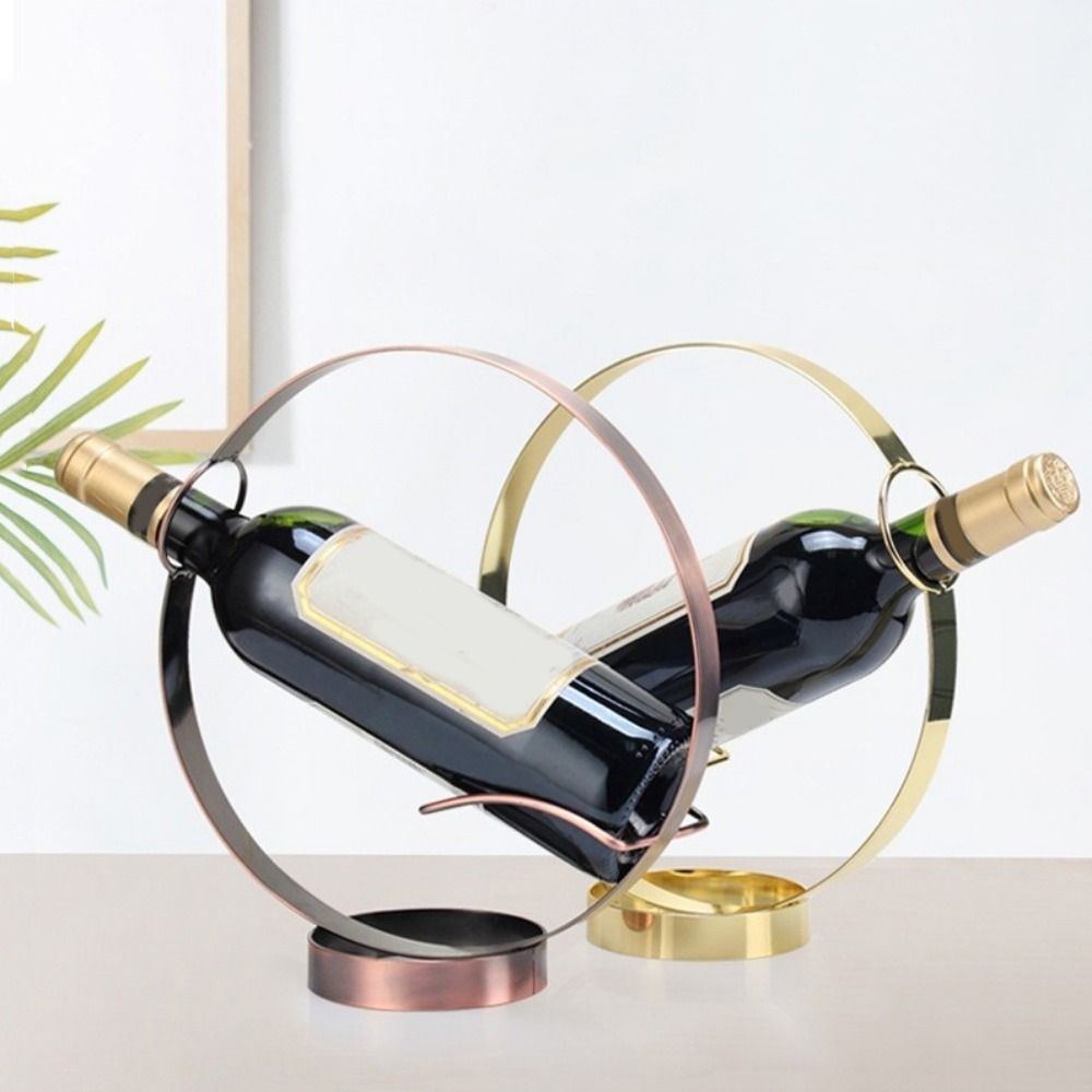 Freistehender runder Eisen-Weinregal Einzelner Rotwein-Ausstellungsständer Moderner Weinflaschenständer Restaurant