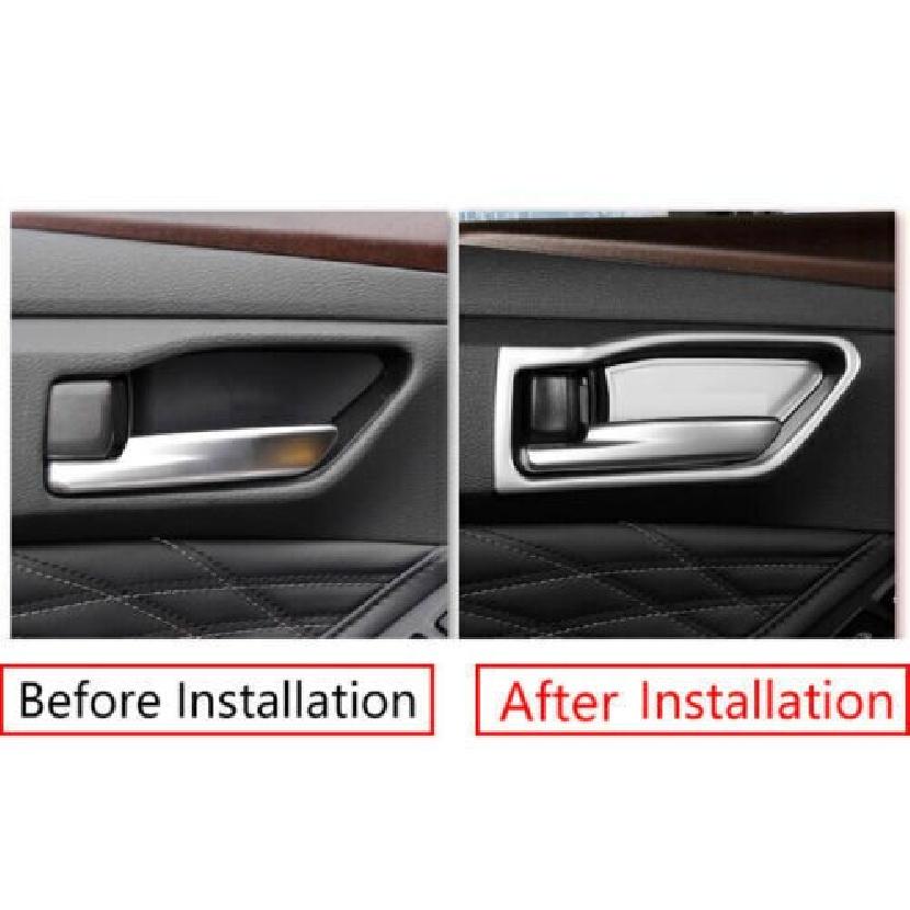 For Toyota Avalon 2019-2022 Silver Steel Inner Door Handle Lock Frame Trim 4pcs