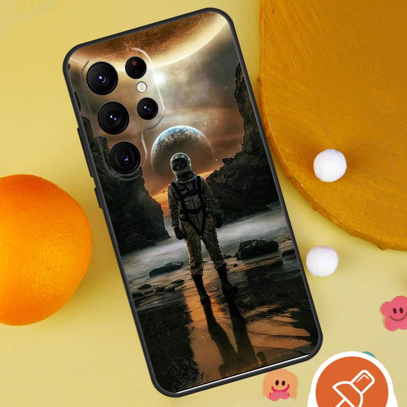 Space Moon Astronaut Case For Samsung Galaxy S22 S23 Ultra S20 FE S21 FE Note 10 20 Ultra S8 S9 S10 Plus Cover
