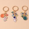 Cute Enamel Astronaut Keychain Star Moon Key Rings Pendants for Key Holder Women Girls Handbag Pendants DIY Jewelry Gifts