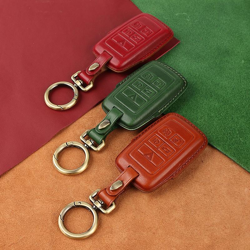 Interior Mouldings Handmade Leather Car Key Case Cover for Land Rover Range Rover Sport A9 Discovery 2 3 4 Sport For Jaguar XF A